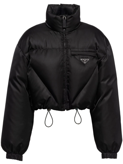 Shop Prada Re-nylon Gabardine Down Jacket In Black