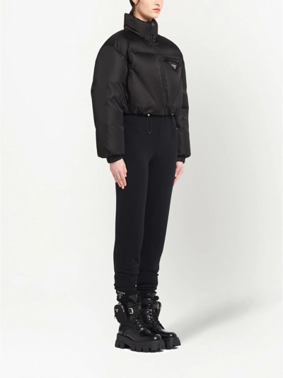 Shop Prada Re-nylon Gabardine Down Jacket In Black