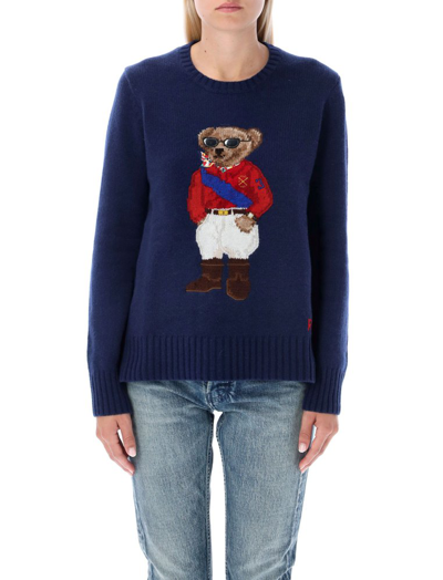 Polo Ralph Lauren Jockey Polo Bear Wool & Cashmere Blend Sweater In Blau |  ModeSens