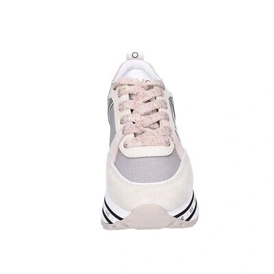 Pre-owned Liu •jo Damen Schuhe Liu Jo 37 Eu Sneakers Pink Wildleder Beige Textil Bf671-37