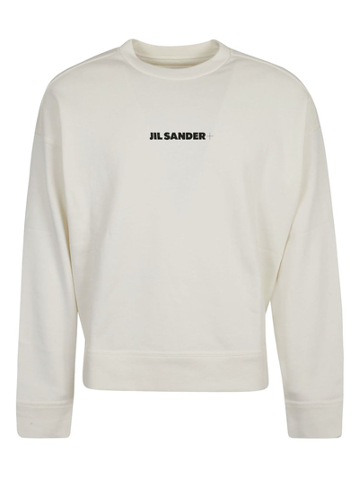 Shop Jil Sander + Logo Printed Crewneck Sweatshirt In White