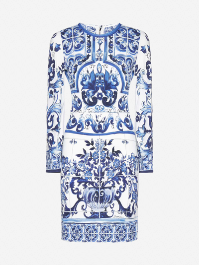 Shop Dolce & Gabbana Majolica Print Viscose Dress