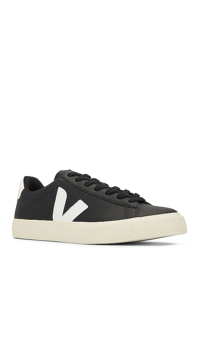 Veja Campo Black And White Low Top Sneakers In Vegan Leather Man In Black & White
