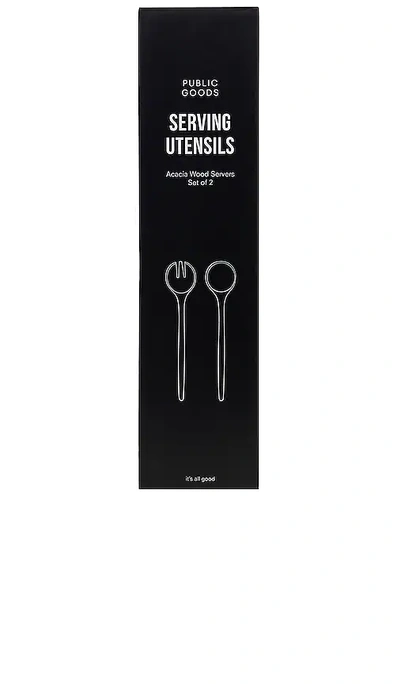 Public Goods Acacia Salad Serving Utensils Set Of 2 In N,a