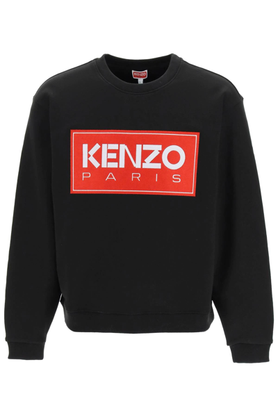 Shop Kenzo Sweatshirt With Maxi Logo Patch In Black