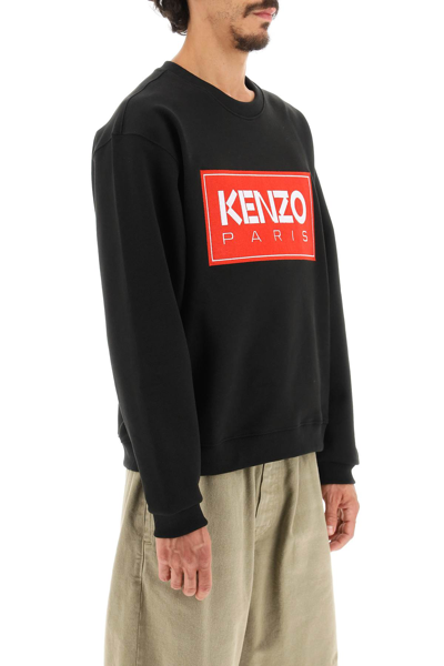 Shop Kenzo Sweatshirt With Maxi Logo Patch In Black