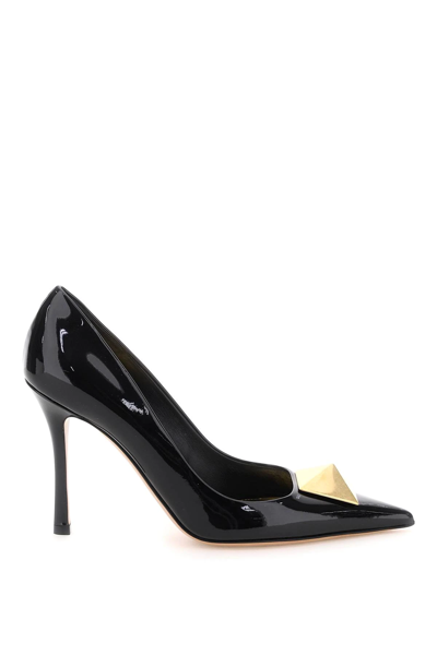 Shop Valentino Patent Leather One Stud Pumps In Black