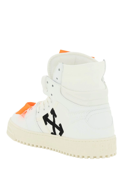 Off-white 3.0 Court Mixed Leather High-top Sneakers In Orange | ModeSens