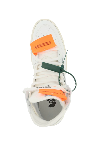 Off-white 3.0 Court Mixed Leather High-top Sneakers In Orange | ModeSens