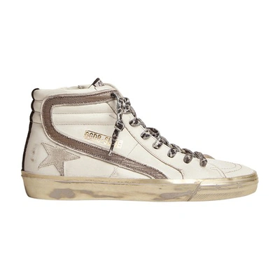 Shop Golden Goose Slide Classic Sneakers In White_black_taupe