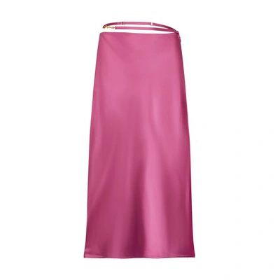 Shop Jacquemus Notte Midi Skirt In Pink