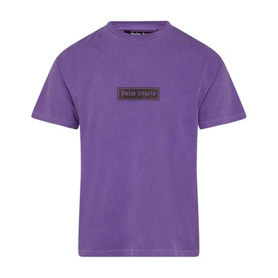 Shop Palm Angels Box Logo T-shirt In Purple White