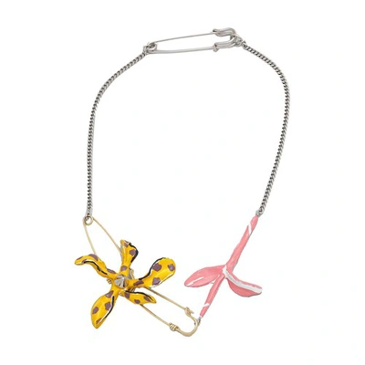 Shop Marni Flower Necklace In Sun