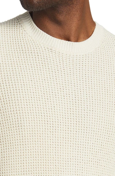 Shop Rag & Bone Icons Dexter Waffle Knit Crewneck Cotton Sweater In Raw