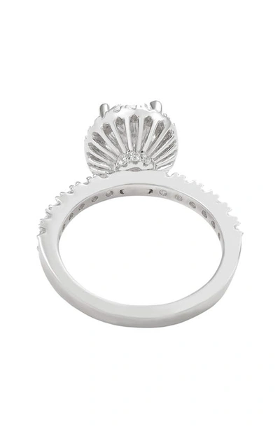 Suzy Levian Sterling Silver Oval Cubic Zirconia Ring In White