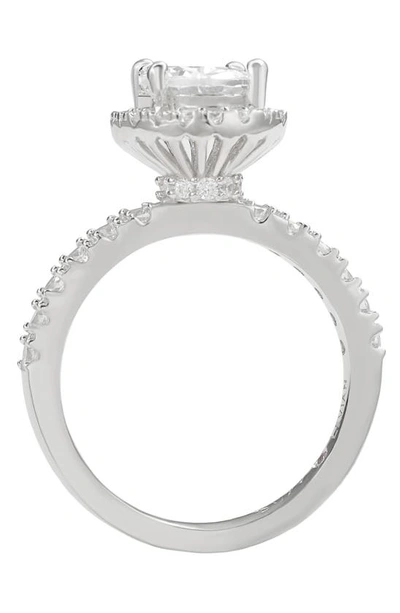 Suzy Levian Sterling Silver Oval Cubic Zirconia Ring In White