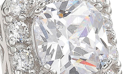 Suzy Levian Sterling Silver Cz Halo Engagement Ring In White