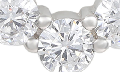 Suzy Levian Sterling Silver Cubic Zirconia Heart Pendant Necklace In White
