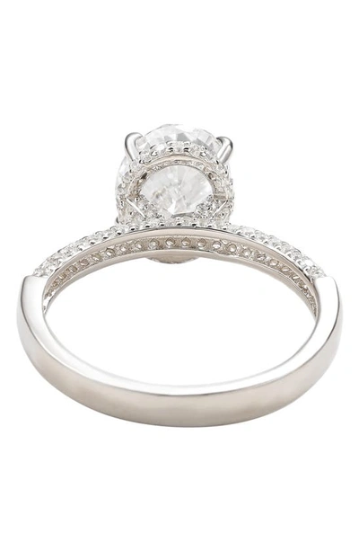 Suzy Levian Sterling Silver Cubic Zirconia Oval Ring In White