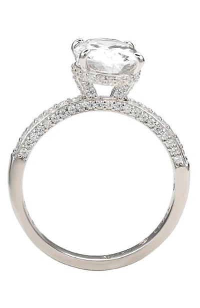 Suzy Levian Sterling Silver Cubic Zirconia Oval Ring In White