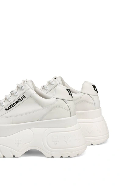 Shop Naked Wolfe Sprinter Mega Platform Sneaker In White Leather