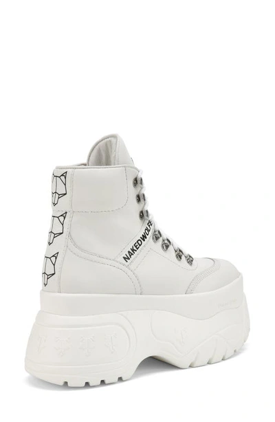 Shop Naked Wolfe Spike Platform Boot In White Leather