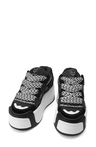 Naked Wolfe Slider Low-top Platform Skate Sneakers In Black