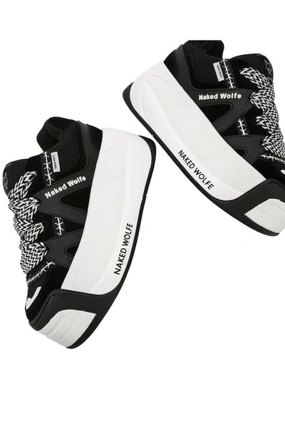 Naked Wolfe Slider Low-top Platform Skate Sneakers In Black