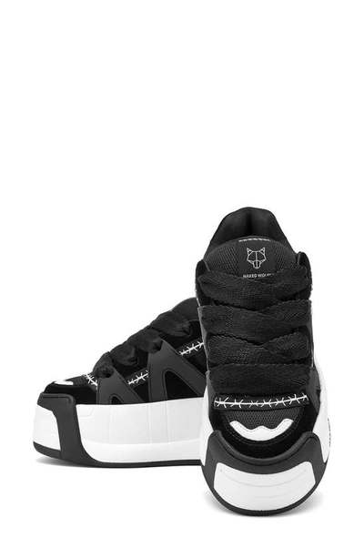 Naked Wolfe Slider Low-top Platform Skate Sneakers In Black