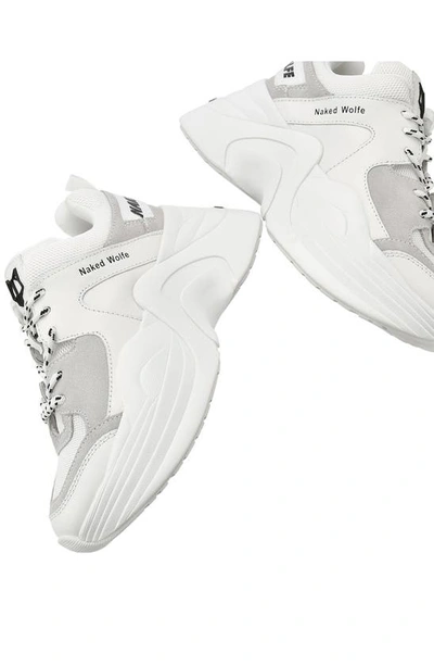 Shop Naked Wolfe Track Double Chunky Platform Sneaker In White