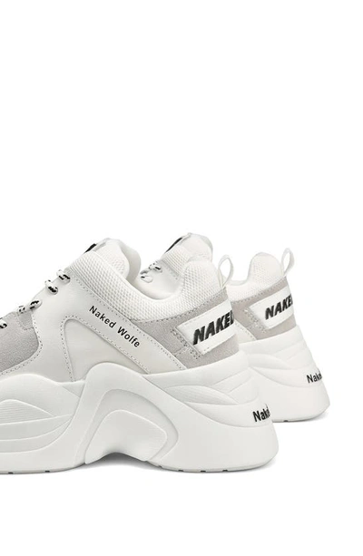 Shop Naked Wolfe Track Double Chunky Platform Sneaker In White