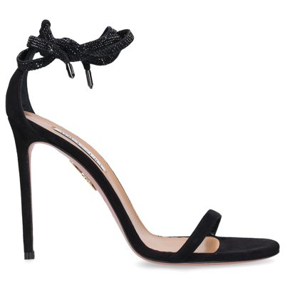 Shop Aquazzura Sandals Mon Cherie 105 Calfskin In Black