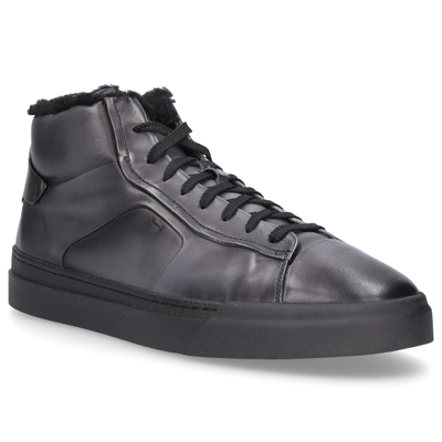 Shop Santoni High-top Sneakers 21558 Calfskin In Grey