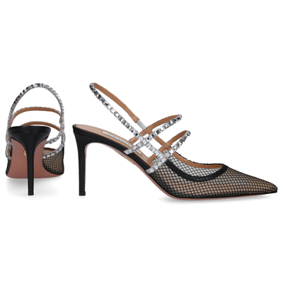 Shop Aquazzura Pumps Martini 75 Mesh In Black