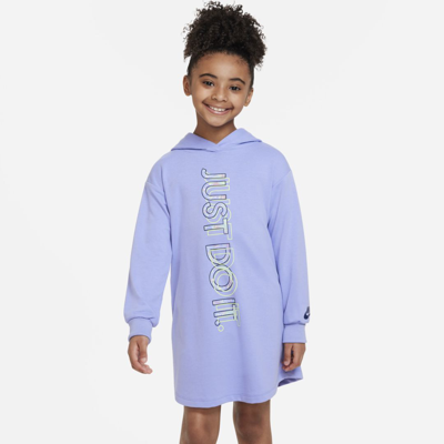 Shop Nike Little Kids' Dream Chaser Hooded Dress In Light Thistle