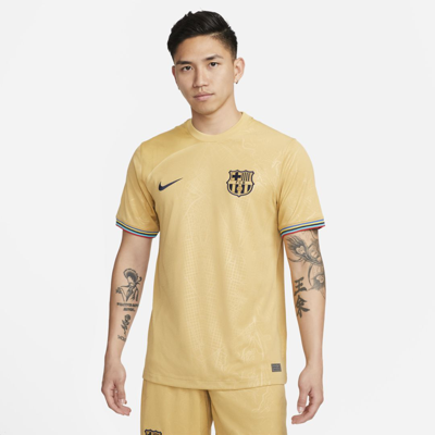 Shop Nike Fc Barcelona 2022/23 Stadium Away  Men's Dri-fit Soccer Jersey In Brown