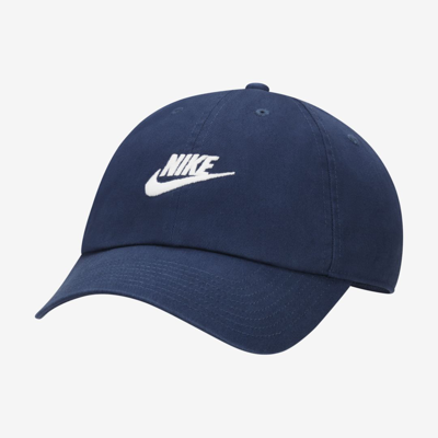 Shop Nike Unisex  Sportswear Heritage86 Futura Washed Hat In Blue