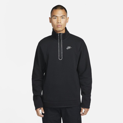 Shop Nike Men's  Sportswear Tech Fleece 1/2-zip Top In Black