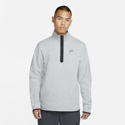 Shop Nike Men's  Sportswear Tech Fleece 1/2-zip Top In Grey
