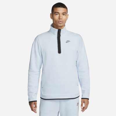 Shop Nike Men's  Sportswear Tech Fleece 1/2-zip Top In Blue