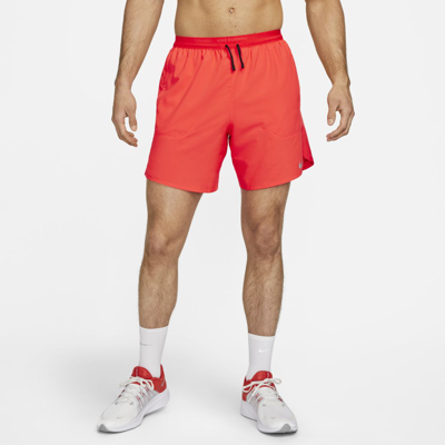 Shop Nike Men's Stride Dri-fit 7" Brief-lined Running Shorts In Red
