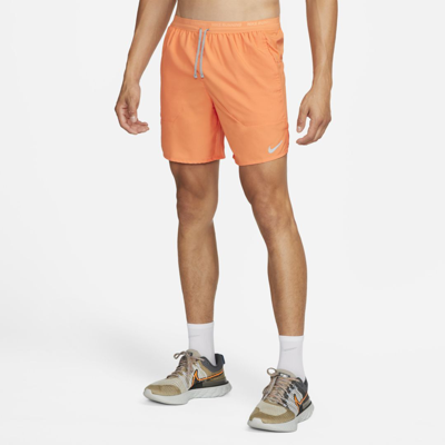 Shop Nike Men's Dri-fit Stride 7" Brief-lined Running Shorts In Orange
