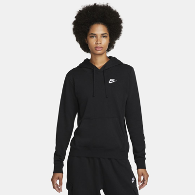 Shop Nike Women's  Sportswear Club Fleece Pullover Hoodie In Black