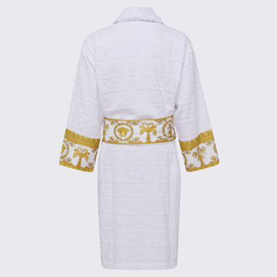 Shop Versace White Cotton Bath Robe