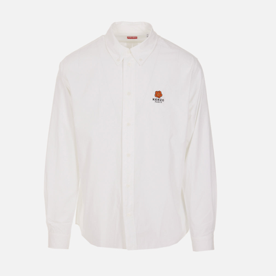 Shop Kenzo White Cottonboke Flower Shirt