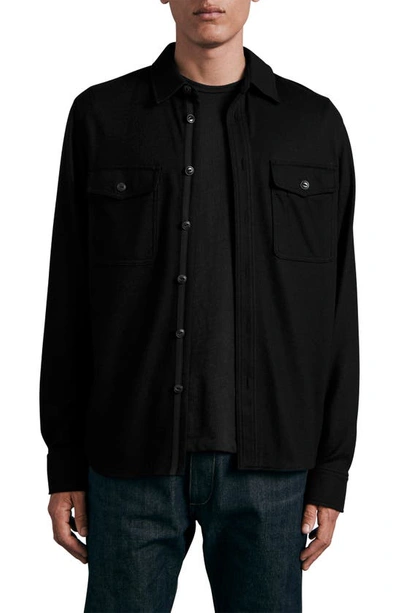 Shop Rag & Bone Icons Jack Wool Button-up Shirt In Black