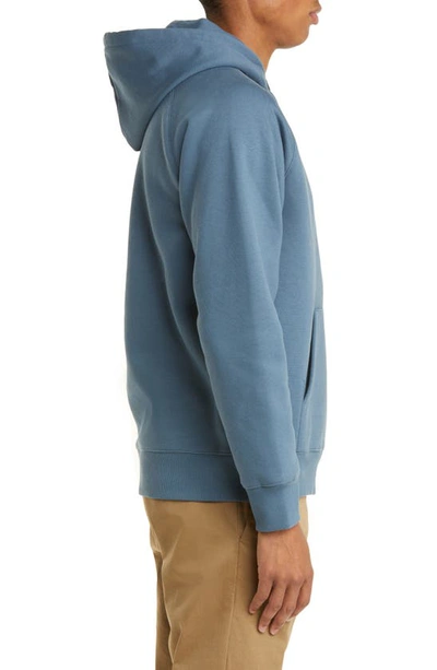 Shop Carhartt Chase Hooded Sweatshirt In Storm Blue / Gold