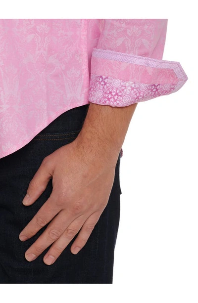 Shop Robert Graham Highland Woven Button-up Shirt In Lt. Pink