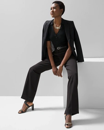 Shop White House Black Market Wide Leg Pants Trousers In Black