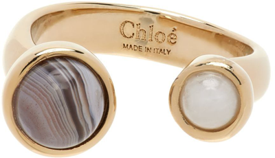 Shop Chloé Gold Zodiac Ring In 9cd Multicolor 4